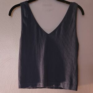 Old Navy Women's Ribbed V-Neck Tank Top - Dark Gray